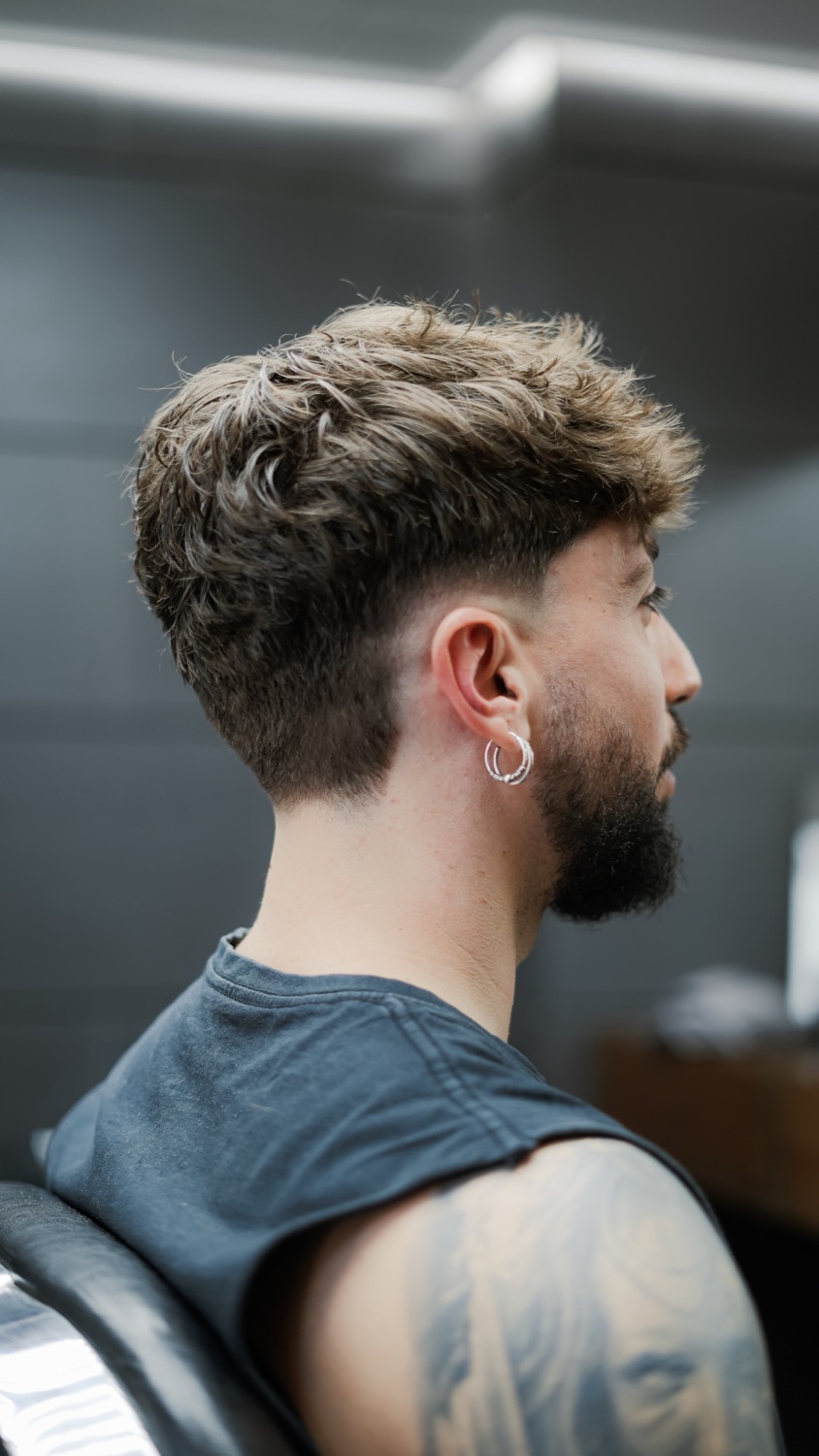 Detalle de corte de barbería